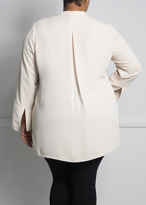 Bell Sleeve Split Neck Blouse