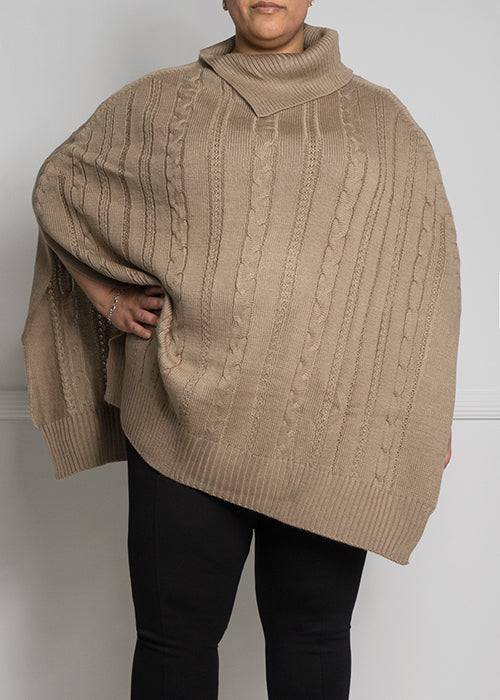 Knit Cape, Camel