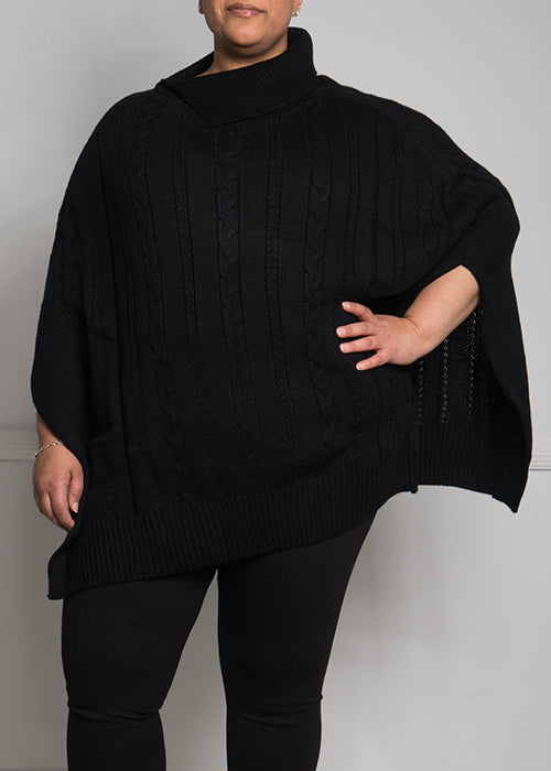 Knit Cape, Black