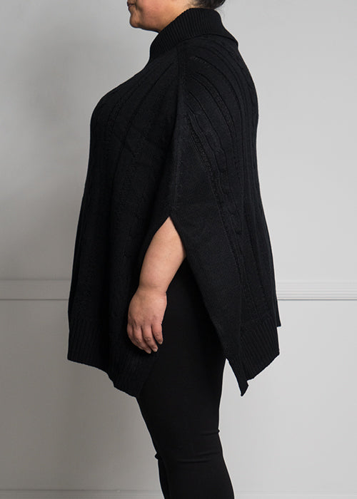 Knit Cape, Black