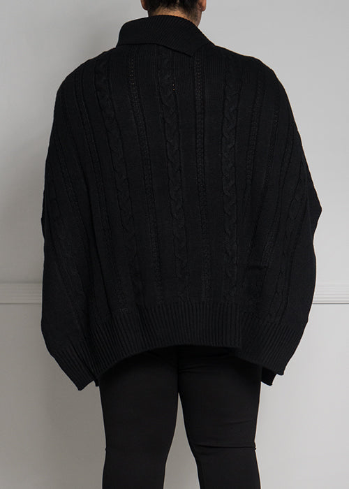 Knit Cape, Black